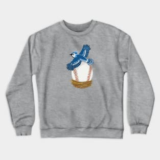 Play Ball! Blue Jay Baseball Egg in Nest Crewneck Sweatshirt